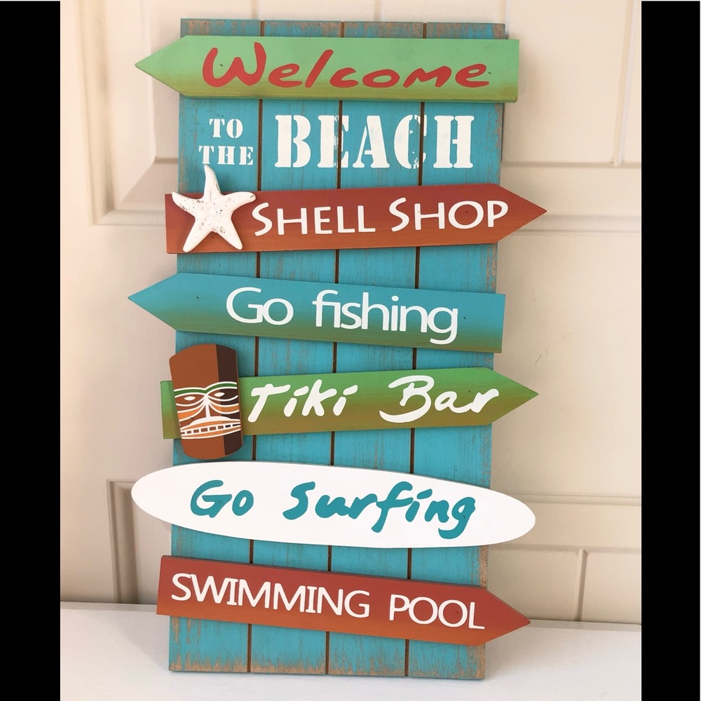 Welcome To The Beach Wood Sign